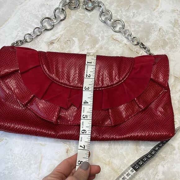 White House Black Market snakeskin and brushed suede clutch bag - Picture 7 of 7